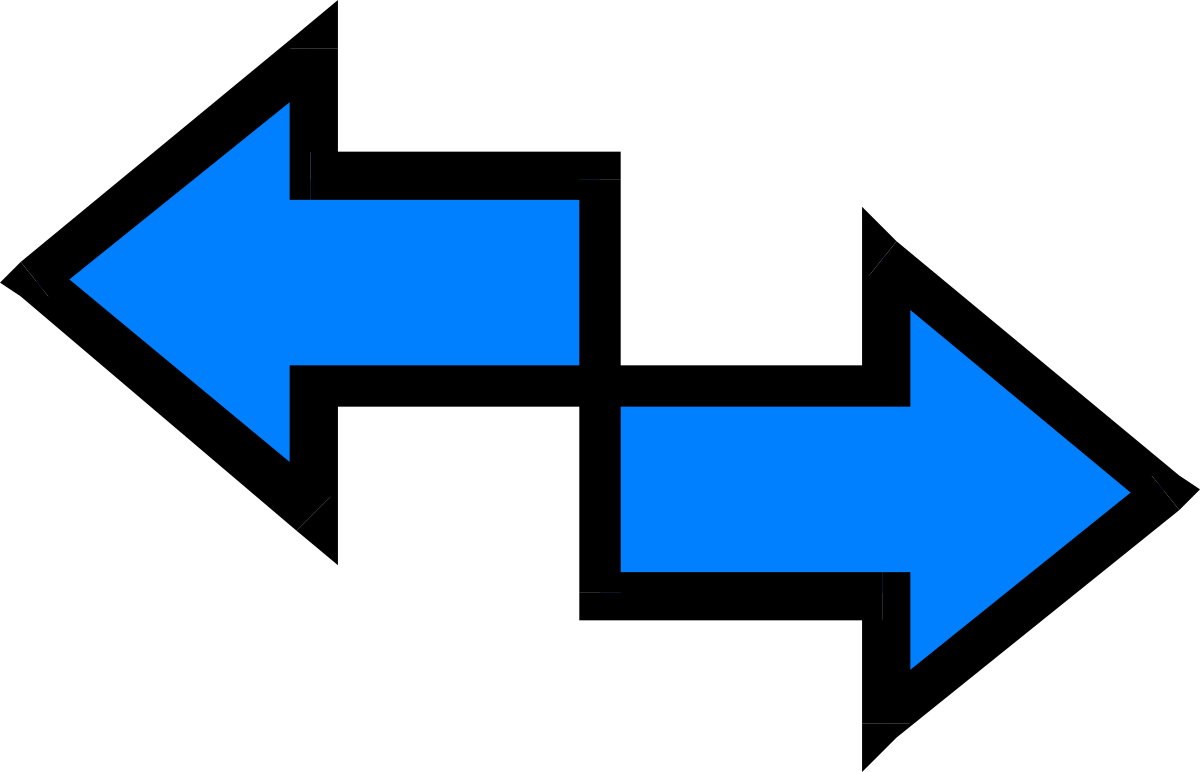 Two Opposite Direction Arrows Clipart for Clear Navigation
