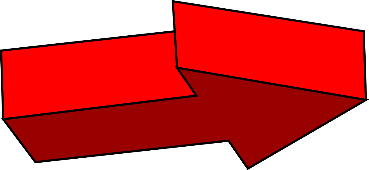 Red Arrow Clipart on Black Background - Bold Vector Graphics
