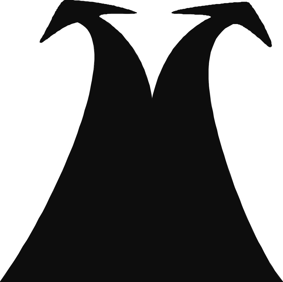 Elegant Black and White Dress Silhouette Clipart