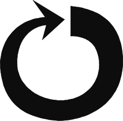 Black and White Circular Arrow Icon Clipart for Versatile Use