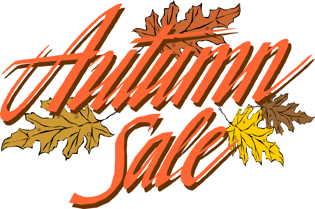 autumn sale sign with autumn leaves clip art png transparent Autumn Sale Sign with Colorful Leaves Clipart