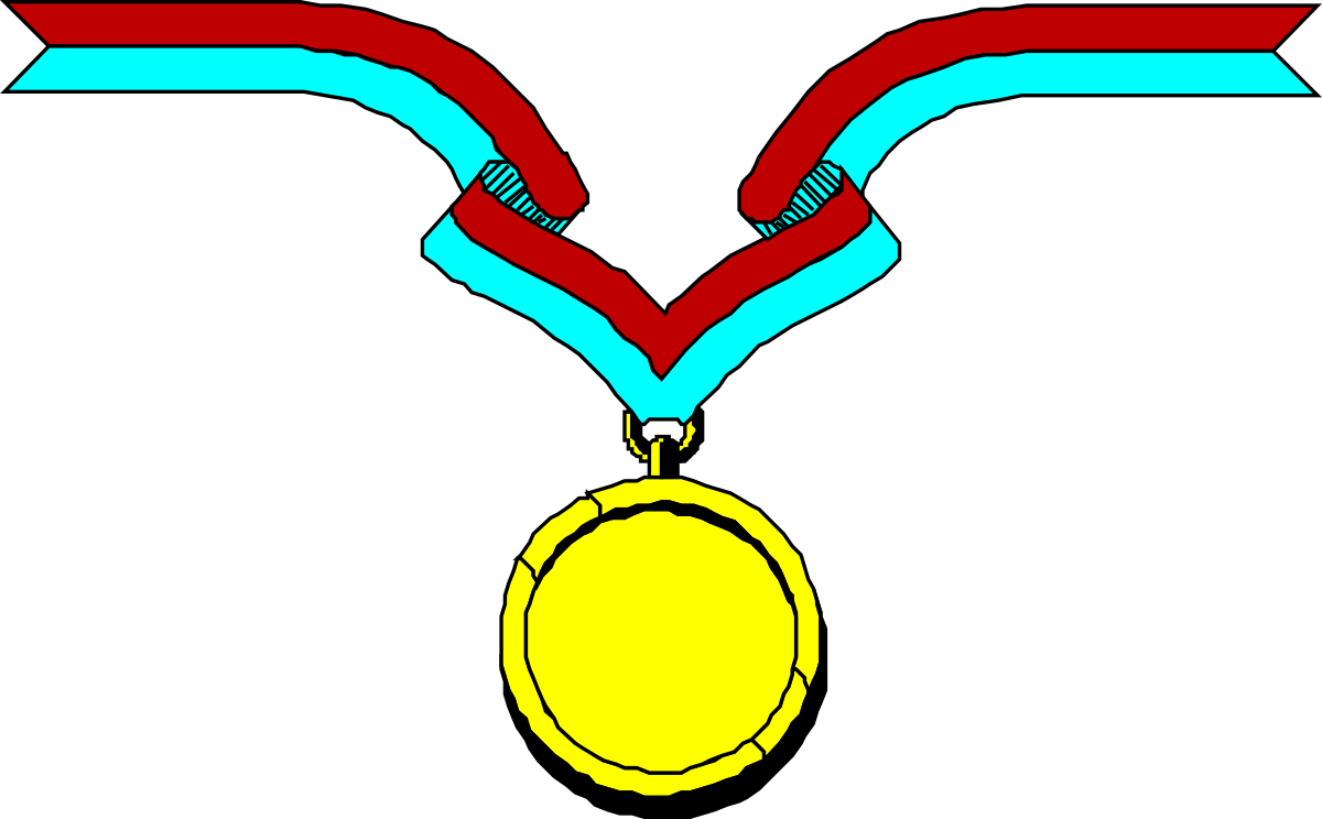 a medal with a ribbon around it clip art png transparent Medal with Ribbon Clipart - Perfect for Award Celebrations