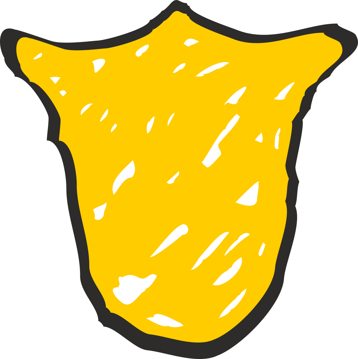 Yellow and Black Shield Clipart  Bold Design with Black Outline