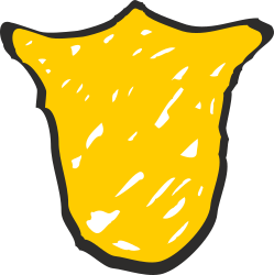 Yellow and Black Shield Clipart  Bold Design with Black Outline