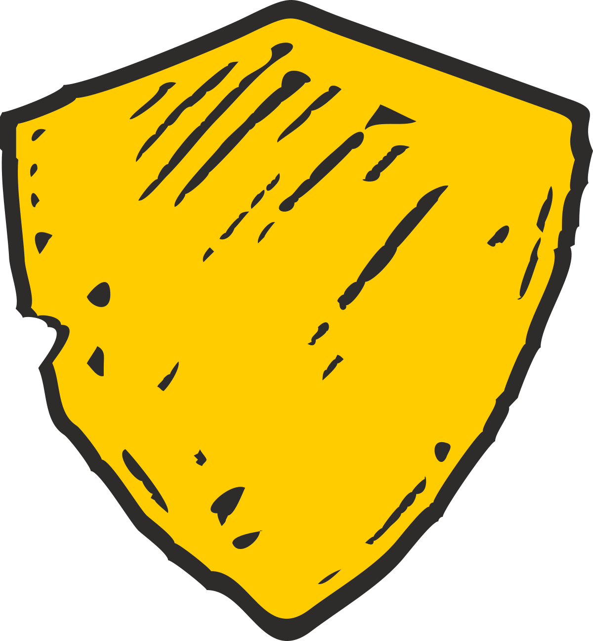 Yellow Shield with Black Spots Clipart for Bold Designs