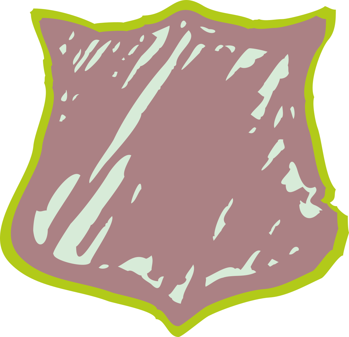 Pink and Green Shield Clipart with Green Border