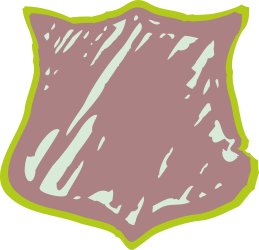 Pink and Green Shield Clipart with Green Border