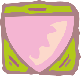 Pink and Green Shield Clipart with Green Stripe