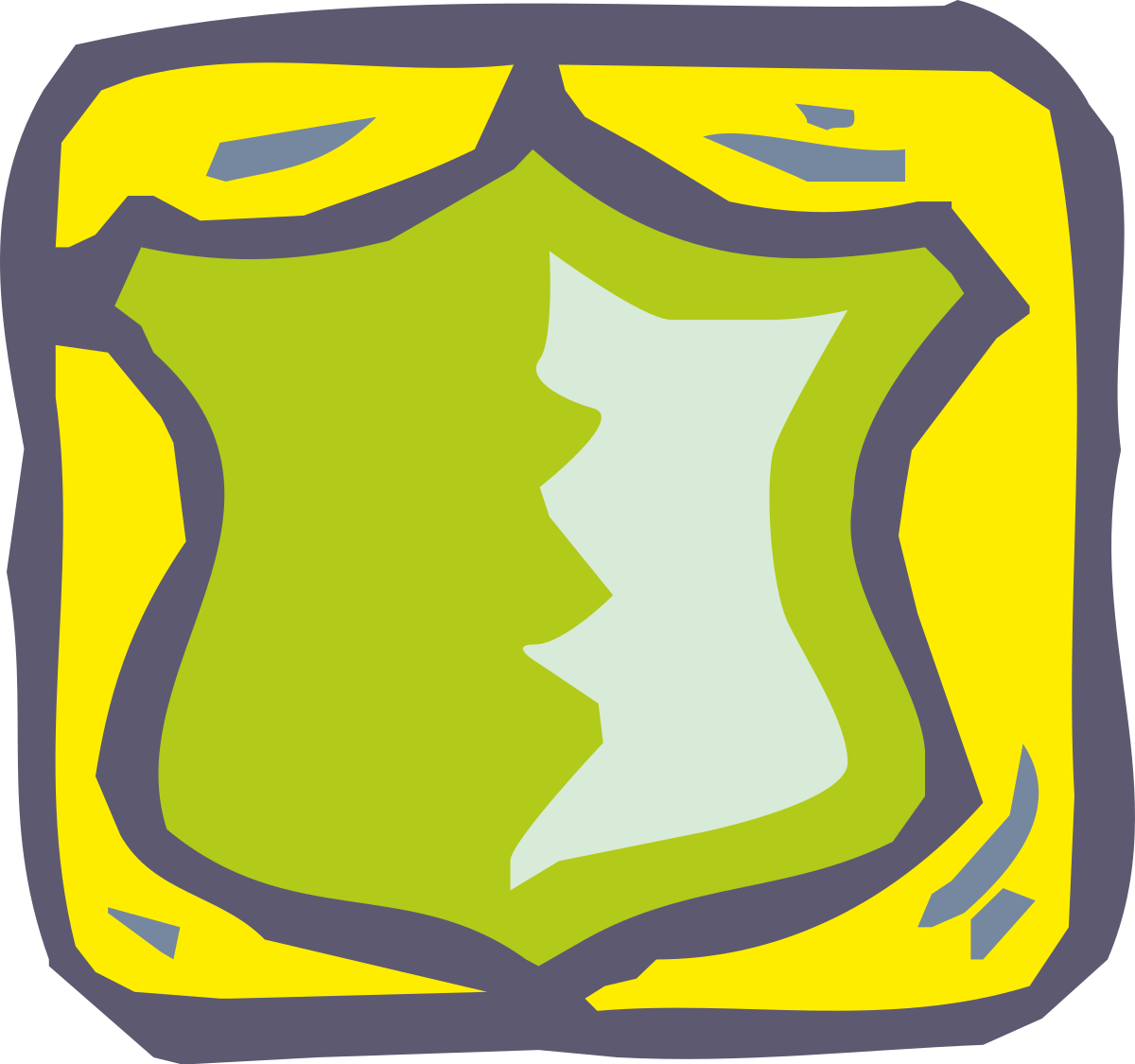 Green and Yellow Shield Clipart with White Outline for Versatile Use