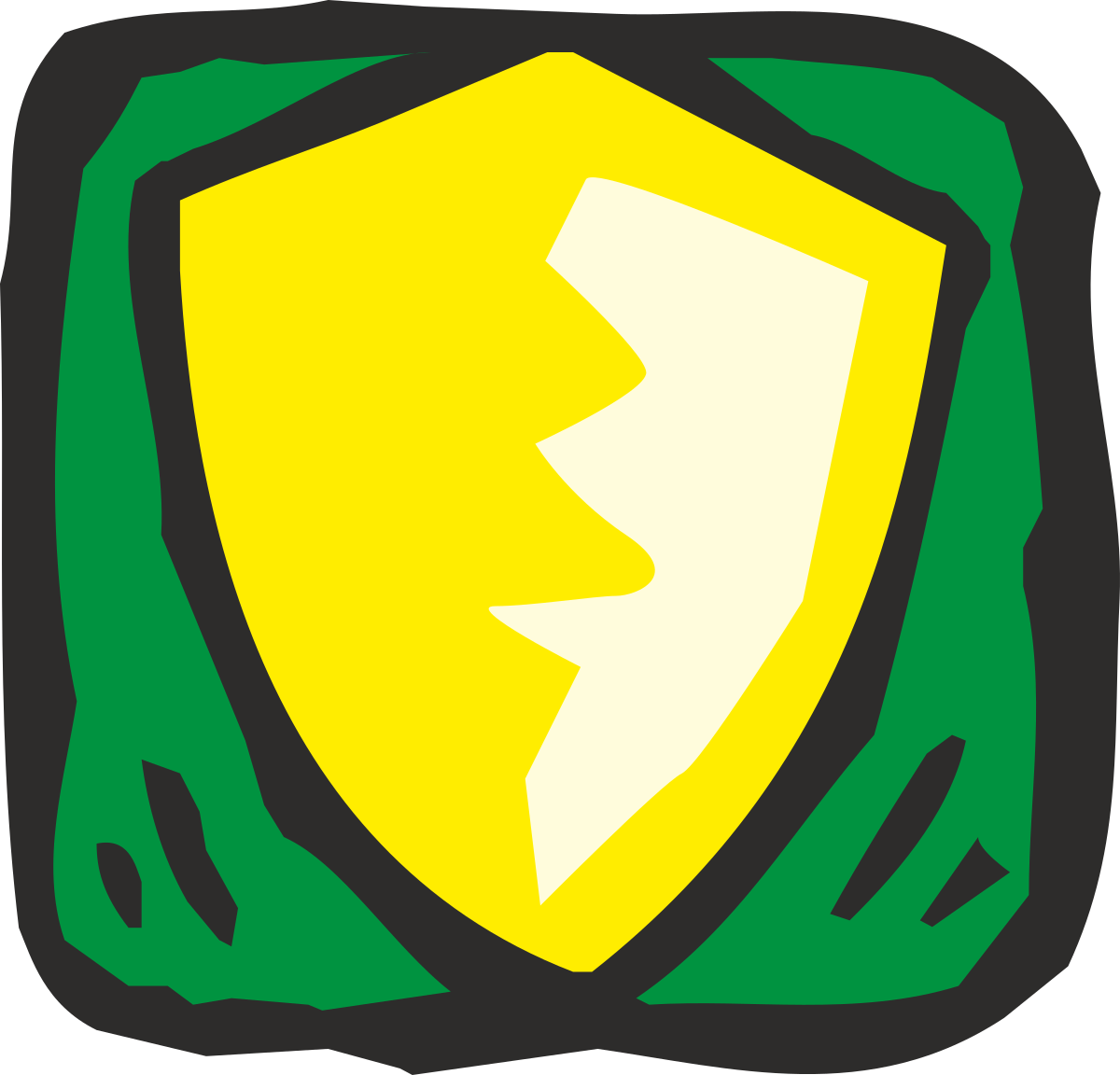 a green and yellow shield with a white outline clip art png transparent Green and Yellow Shield with White Outline Clipart