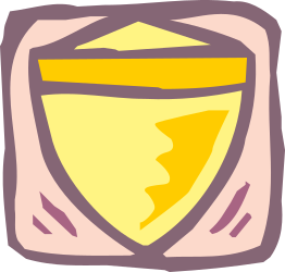 Yellow Shield on Purple Background - Vibrant Clipart Design