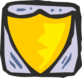 Yellow Shield on Black Background Clipart for Bold Designs