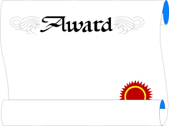 Borders and Business Award Scroll with Sun Clipart