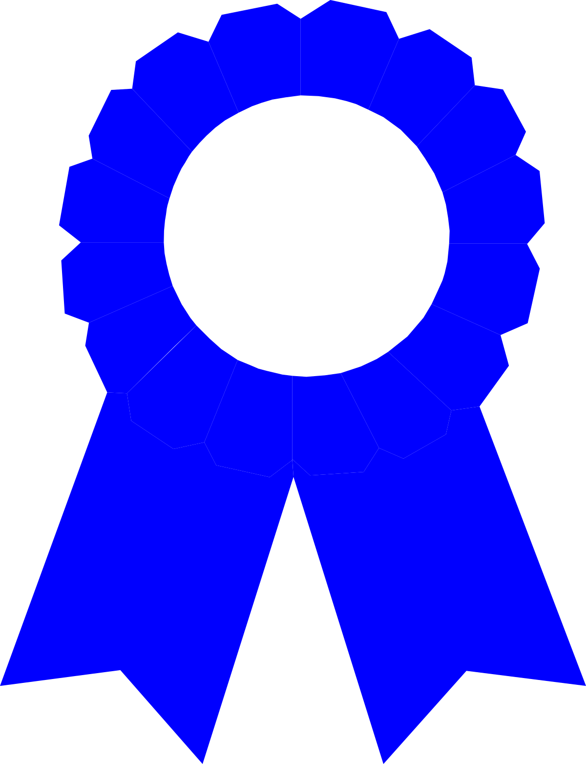 Blue Ribbon with White Circle - Premium Clipart for Celebrations