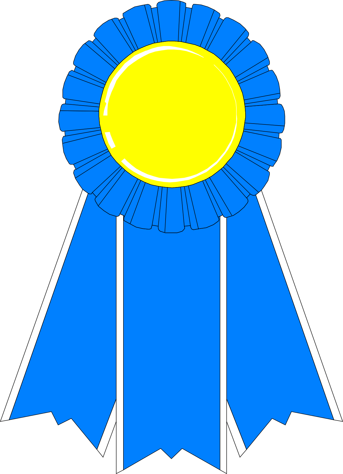 Blue Ribbon with Yellow Medal Clipart for Celebrations