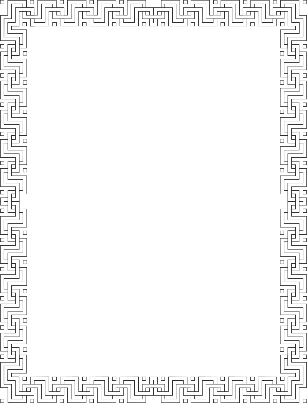 a square frame with a pattern in the middle clip art png transparent Aztec Borders and Frames - Stylish Square Clipart Designs