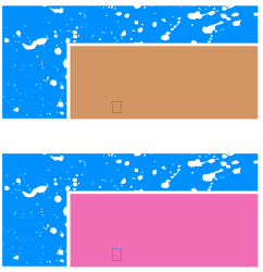 Colorful Square Clipart: Three Distinct Squares with White and Pink Borders