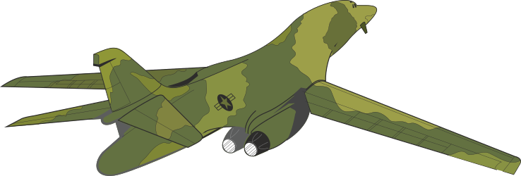 Fighter Jet with Camouflage Paint - High-Quality Clipart