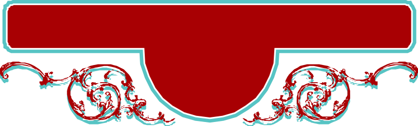 Vibrant Red and Blue Banner Clipart with Scroll Design