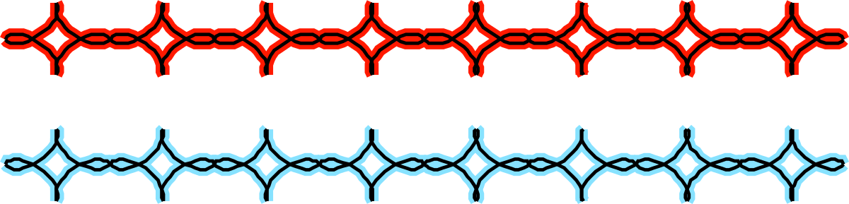 Red and Blue Lines with Black Background - Stylish Clipart Borders and Bars