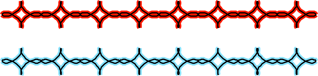 Red and Blue Lines with Black Background - Stylish Clipart Borders and Bars