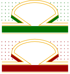 Hamburger Clipart with Vibrant Green and Red Stripes - Perfect for Food Graphics