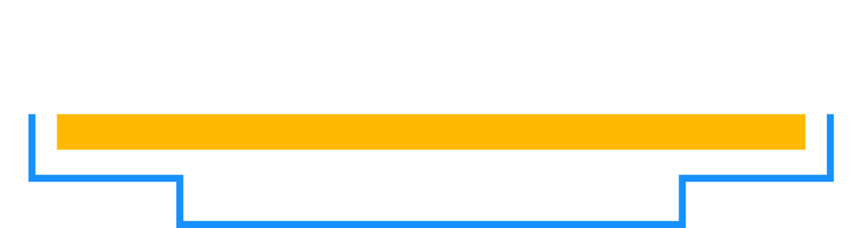 Blue and Yellow Block with White Border Clipart | Borders and Bars Design