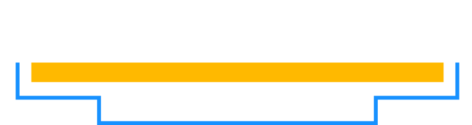 Blue and Yellow Block with White Border Clipart | Borders and Bars Design