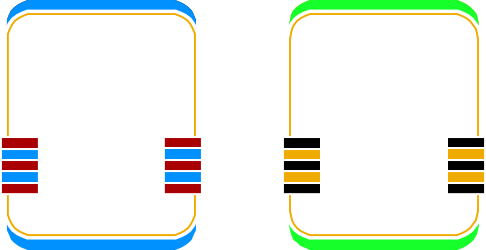 Two-Tone Color Borders Clipart for Creative Projects