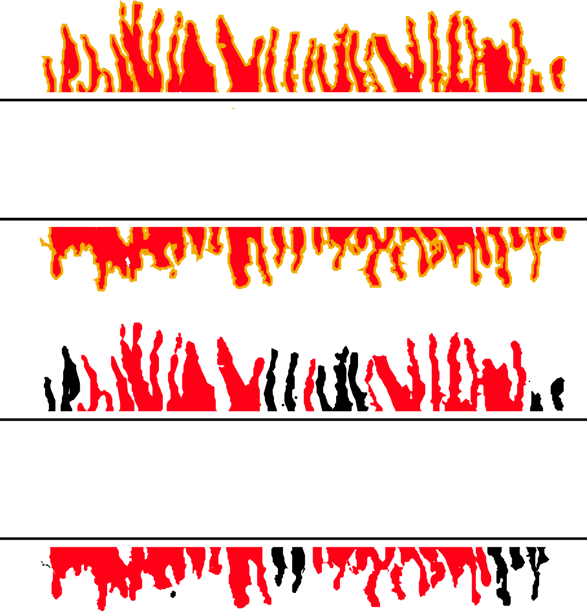 a set of four fire flames clip art png transparent Fire Flames Clipart Set - 4 Distinctive and Vibrant SVG Designs