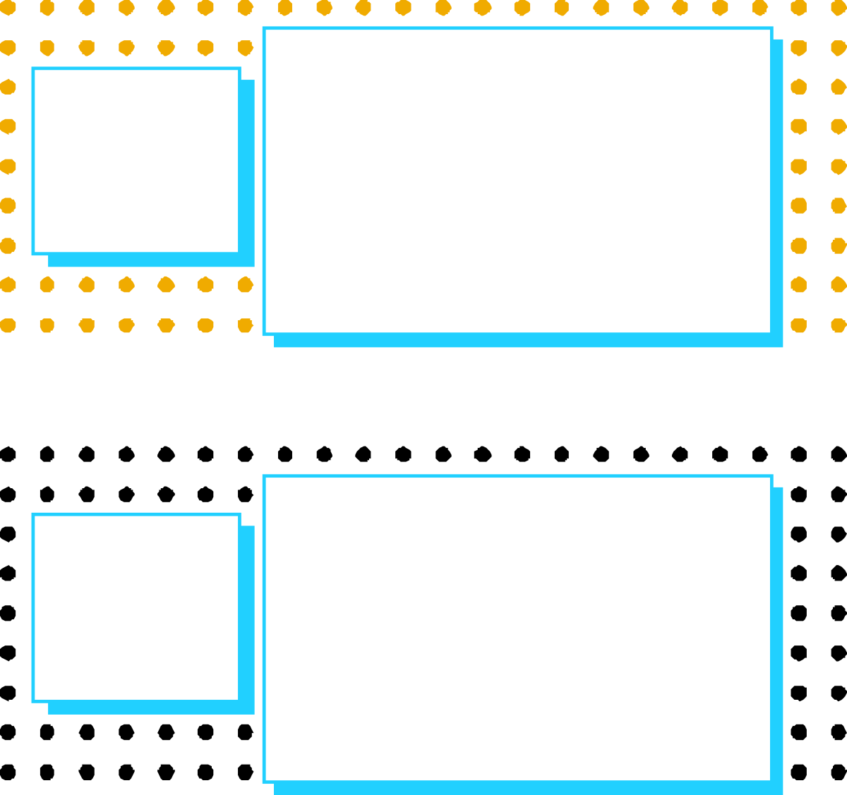 Yellow Dots Frame Set - Four Unique Decorative Borders Clipart