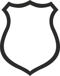 Black and White Shield Clipart with White Outline