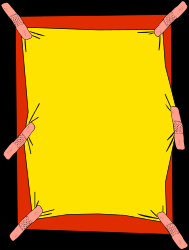 Yellow Sheet with Pink Nails Clipart - Creative Borders and Miscellaneous Designs
