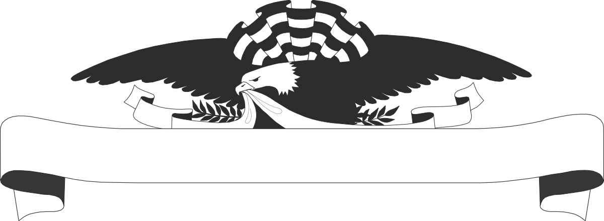 a black and white silhouette of a winged bird with a banner clip art png transparent Borders and Bars Clipart: Winged Bird Silhouette with Banner
