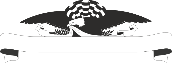 Borders and Bars Clipart: Winged Bird Silhouette with Banner
