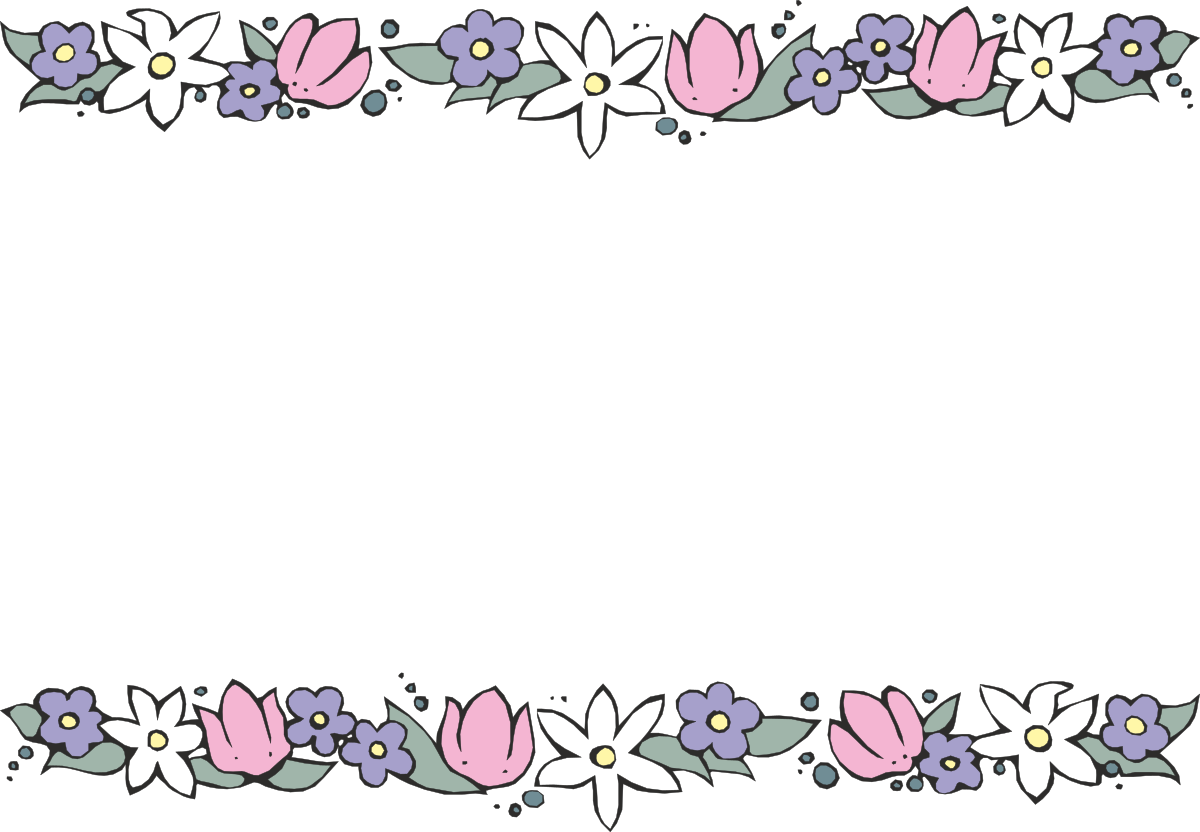 a black background with flowers and leaves clip art png transparent Elegant Floral Borders and Bars Clipart on Black Background
