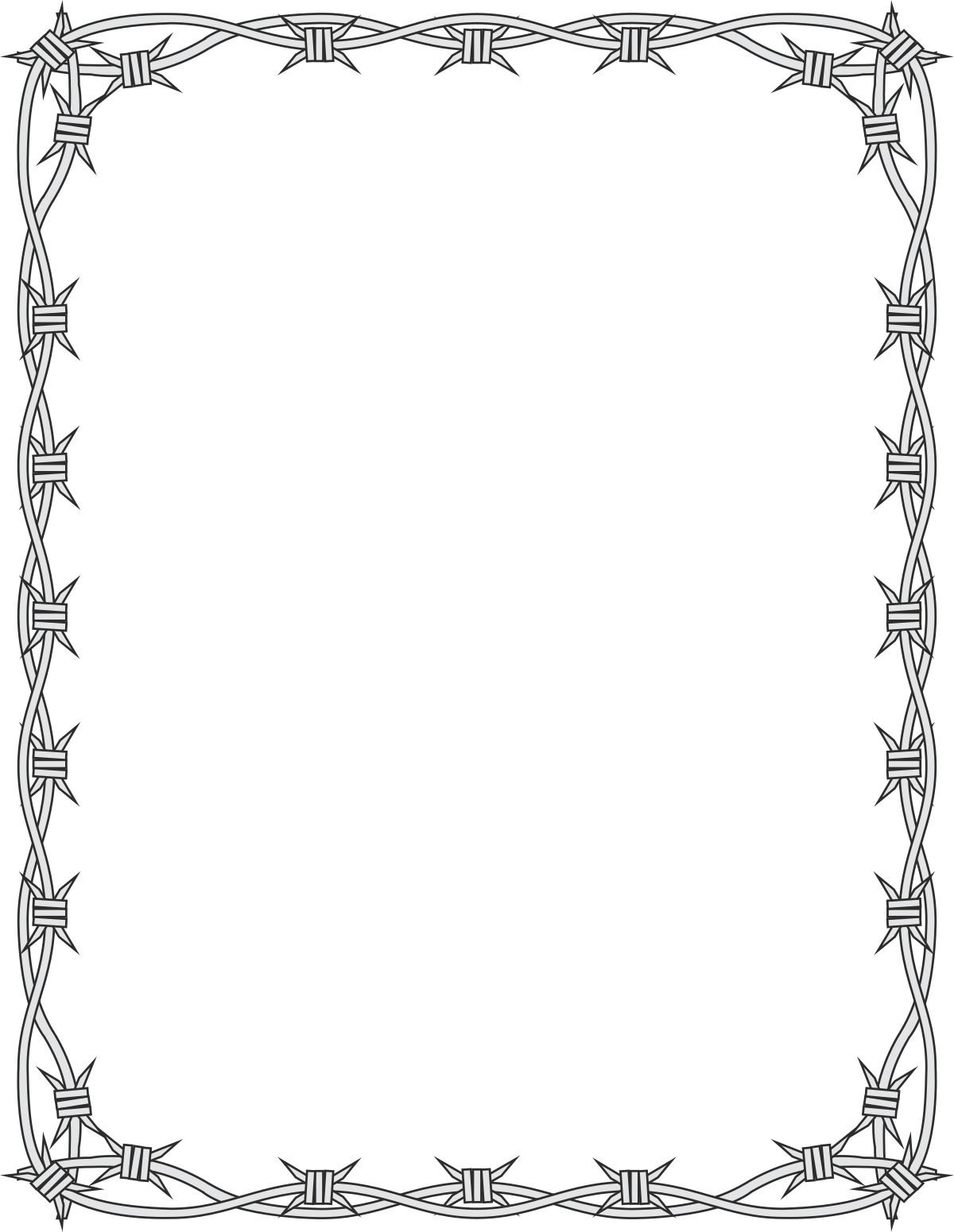 a white frame with a border of barbed clip art png transparent Barbed Wire Borders and Frames - Unique Clipart Designs