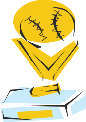Yellow Trophy Clipart on Black and White Background