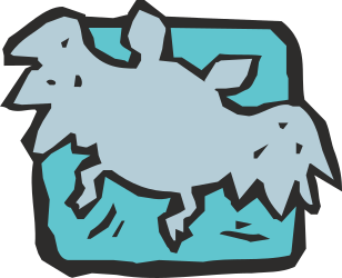 Blue and White Animal Clipart with a Unique Center Hole