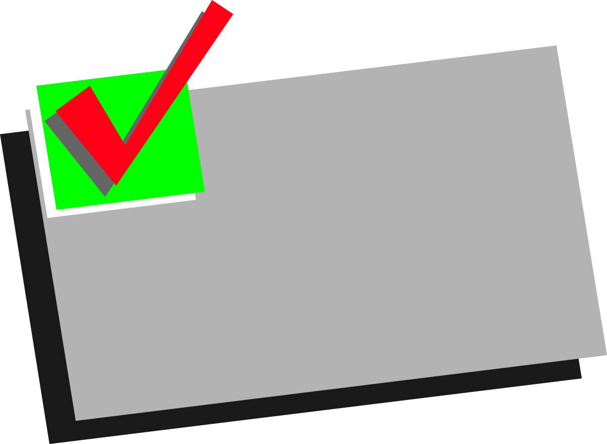 Green Check Mark on Black Background - Perfect for Business BORDERS Clipart