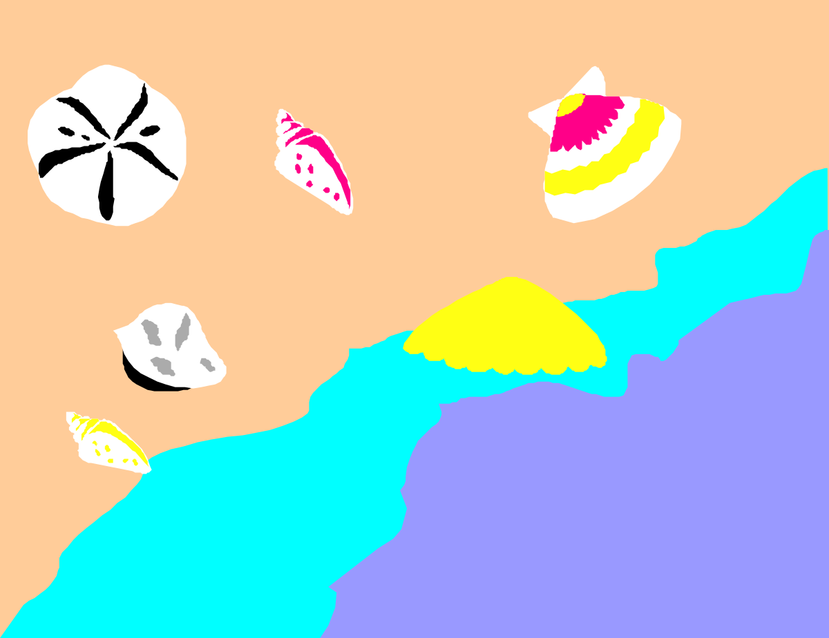 Colorful Mountain Clipart with Bird - Vibrant Nature Borders