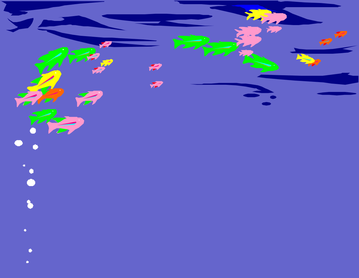 Fish Swimming in Water Clipart - Colorful Underwater Scene
