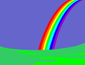 Rainbow in the Ocean Clipart - Vibrant Coastal Artwork