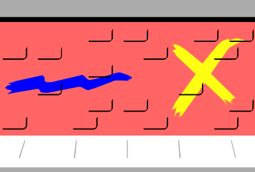 Red and Blue Wall with Yellow X Clipart - Creative Background Design