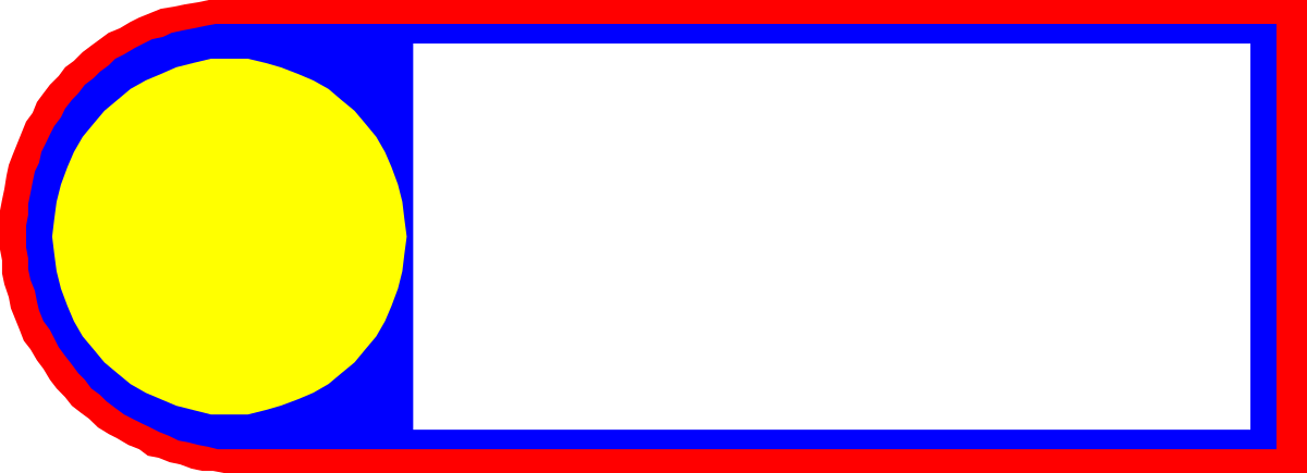 Borders for Business: Red and Blue Square with Yellow Circle Clipart