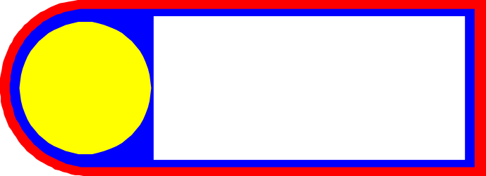 Borders for Business: Red and Blue Square with Yellow Circle Clipart