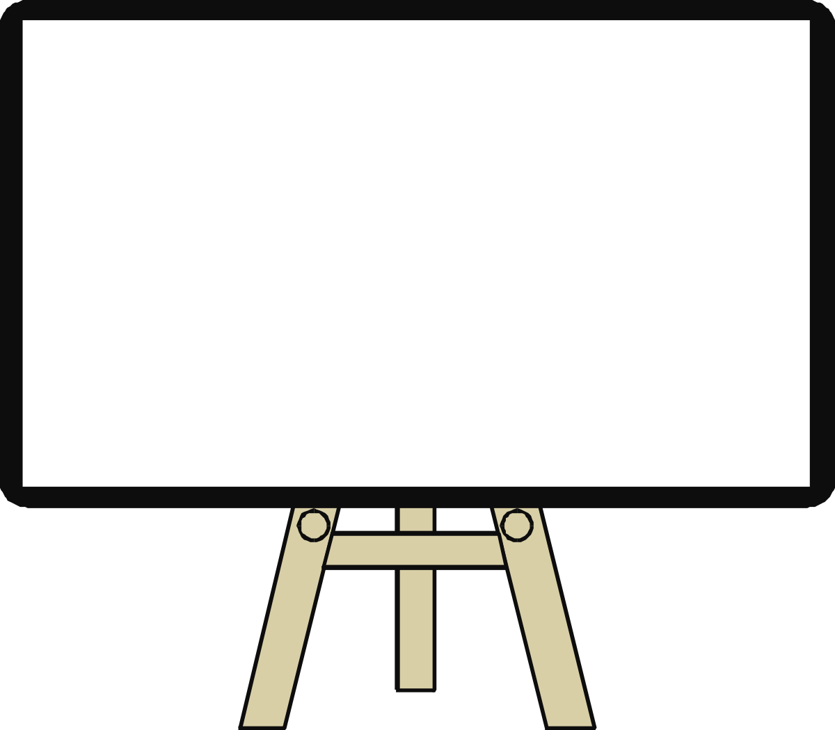 a white board on a stand clip art png transparent Whiteboard on Stand Clipart for Business Presentations and Creative Borders