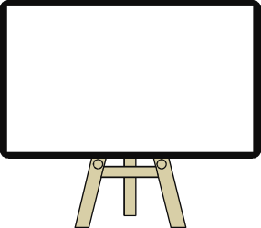 Whiteboard on Stand Clipart for Business Presentations and Creative Borders
