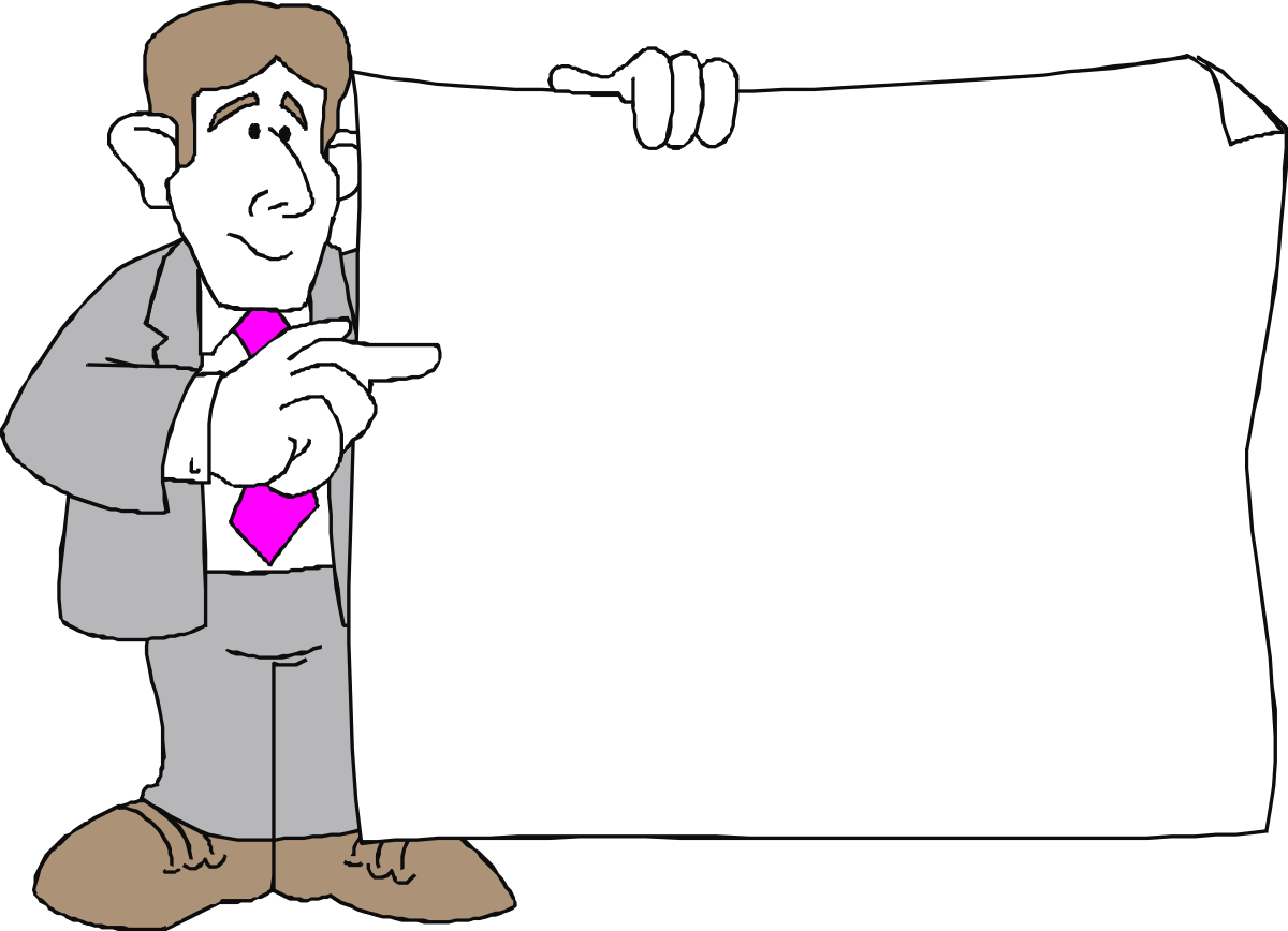 Man Holding Large Paper Clip Art for Creative Design and Business Use