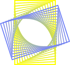 Vibrant Circular Clipart with Yellow and Blue Lines for Creative Projects